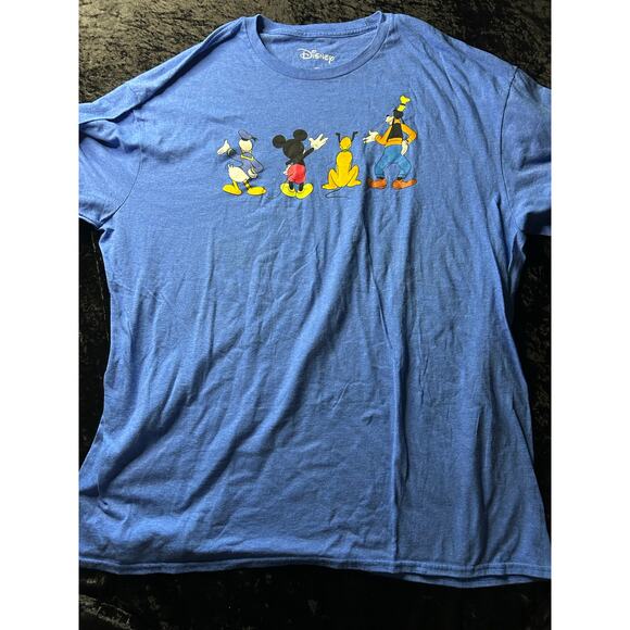 Disney Blue T-Shirt Men’s 2X – Classic Characters Walking Away Graphic - Picture 1 of 3